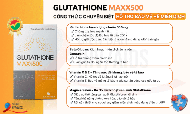 Glutathione Maxx500 với công thức chuyên biệt hỗ trợ bảo vệ hệ miễn dịch