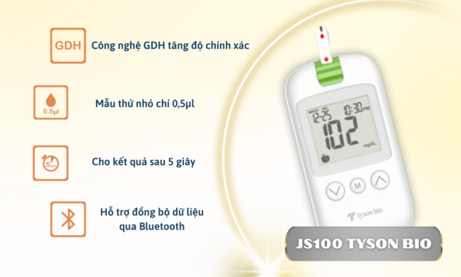 Máy đo đường huyết JS100 Tyson Bio tích hợp nhiều công nghệ hiện đại